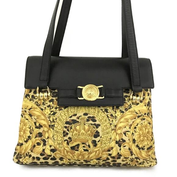 Gianni Versace Vintage Sunburst Leopard Shoulder Bag - Picture 1 of 8